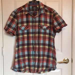 H&M Plaid Short Sleeve Button Down Shirt